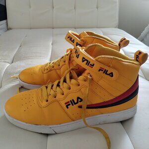 Women's Size 9.5 FILA High Top Leather Yellow Basketball Shoes 5FM01129-732